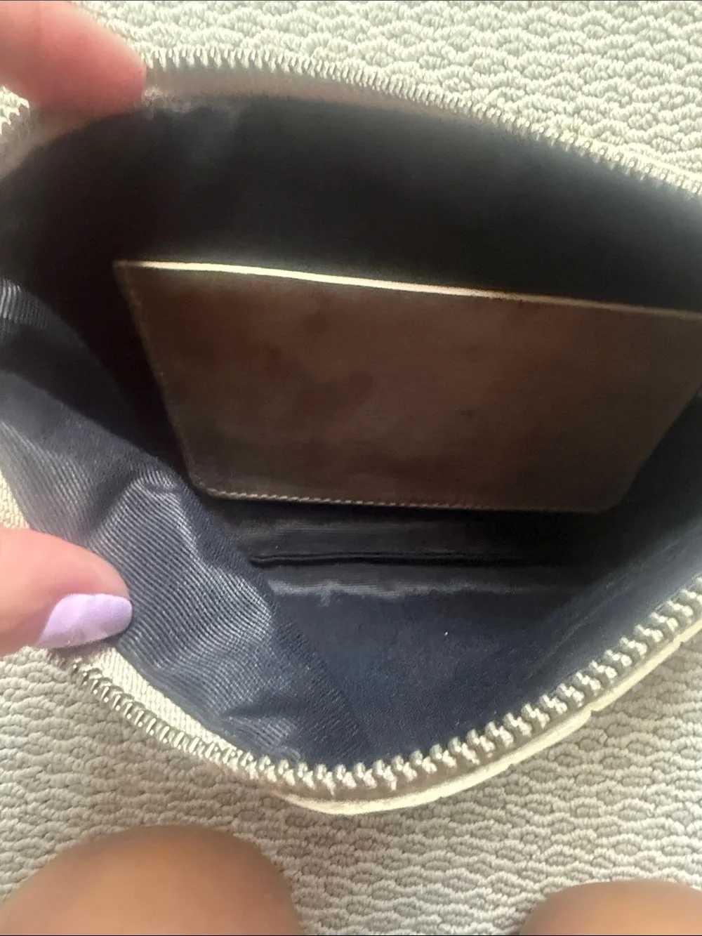 Gray Croc-Embossed Wristlet